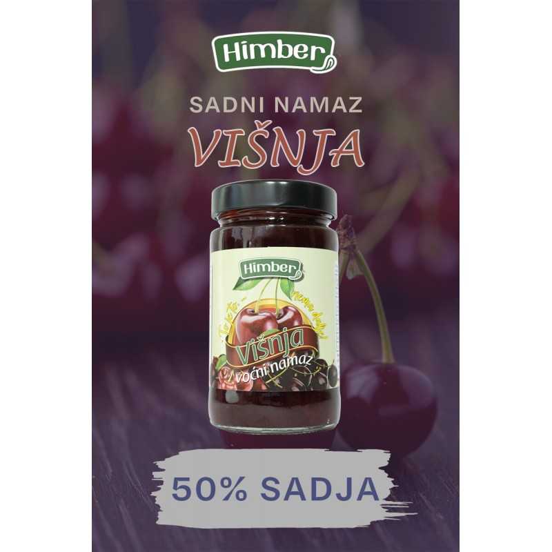 Sadni namaz višnja Himber 380g kozarec višnjev namaz pakiranje